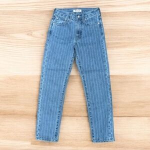 NEW Madewell The Perfect Vintage Crop Jeans in Railroad Stripe Sz 23